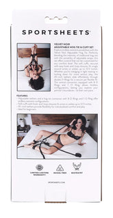 Velvet Noir Adjustable Hog Tie and Cuff Set